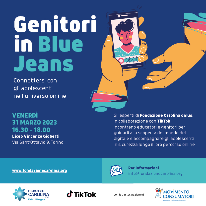 Genitori in Blue Jeans fa tappa a Torino il 31 marzo dalle 16.30 alle 18.00